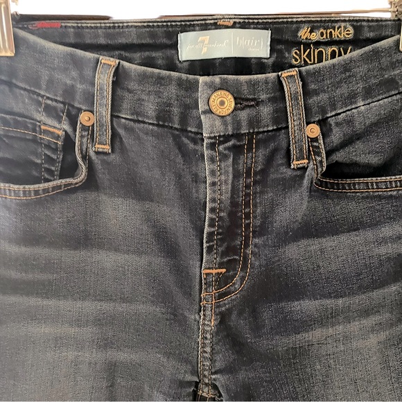 7 for All Mankind | Bair Denim Ankle Skinny in Black~SZ 25 - Picture 6 of 7